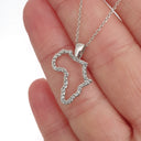 Diamond Studded Africa White Gold Pendant