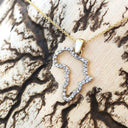 Diamond Studded Africa Yellow Gold Pendant