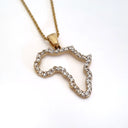 Diamond Studded Africa Yellow Gold Pendant