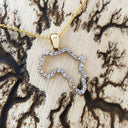 Diamond Studded Africa Yellow Gold Pendant