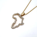 Diamond Studded Africa Yellow Gold Pendant