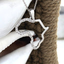 Diamond and White Gold Africa Map Pendant
