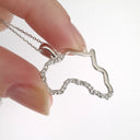 Diamond and White Gold Africa Map Pendant