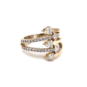Diamond and Yellow Gold Multiband Ring