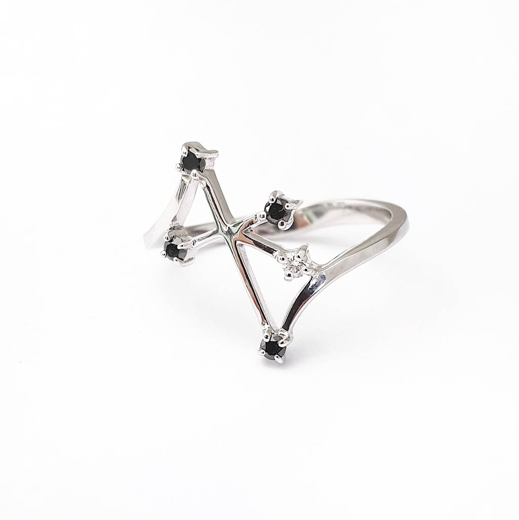 Distinctive Southern Cross Black Diamond Ring