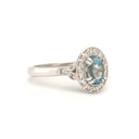 Divinely Decorative Aquamarine and Diamond White Gold Ring