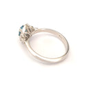 Divinely Decorative Aquamarine and Diamond White Gold Ring