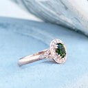 Divinely Decorative Green Tourmaline and Diamond Rose Gold Ring