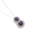 Double Amethyst and Diamond Halo pendant