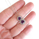 Double Amethyst and Diamond Halo pendant