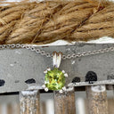 Double Claw Cushion Cut Peridot Pendant