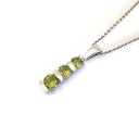  Round Cut Peridot Bar Set Drop Pendant