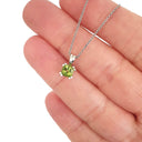Double Claw Cushion Cut Peridot Pendant