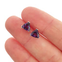 Double Claw Trilliant Cut Amethyst Studs