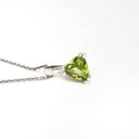 Double Claw Trilliant Cut Peridot Pendant
