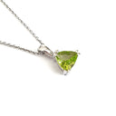 Double Claw Trilliant Cut Peridot Pendant