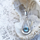 Aquamarine and Diamond Accent Pendant