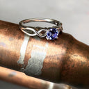Double Infinity Shoulder Tanzanite Ring