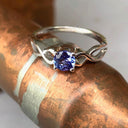 Double Infinity Shoulder Tanzanite Ring