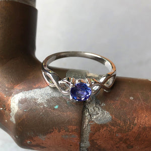 Double Infinity Shoulder Tanzanite Ring