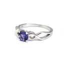 Double Infinity Shoulder Tanzanite Ring