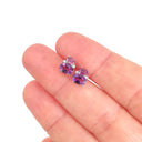 Double Oval Amethyst and Rhodolite Earrings with Diamond Highlights