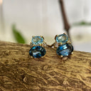 Double Oval Cut London Blue and Blue Topaz Earrings