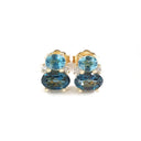 Double Oval Cut London Blue and Blue Topaz Earrings