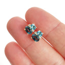 Double Oval Cut London Blue and Blue Topaz Earrings