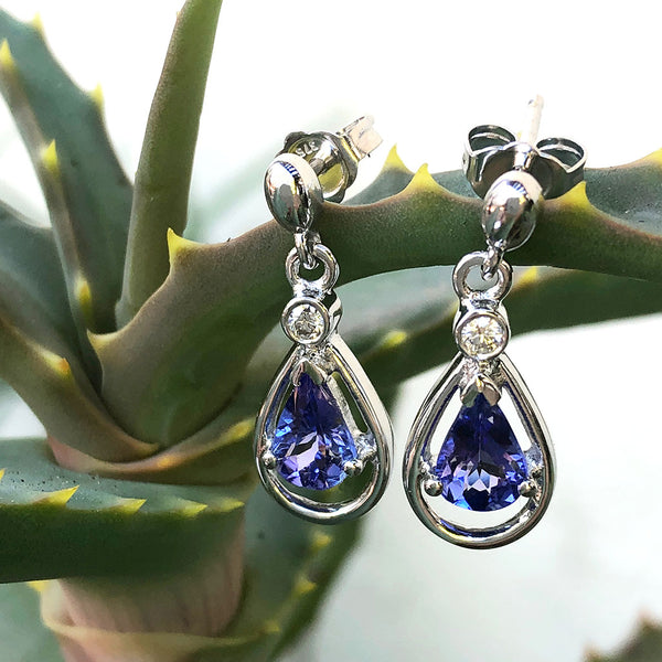 Pear shaped tanzanite earrings discount