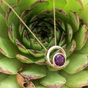 Double Round Yellow Gold Grape Garnet Pendant