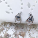 Double Tear Drop Black Diamond Drop Earrings