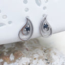 Double Tear Drop Black Diamond Drop Earrings