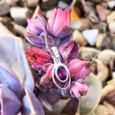 Double White Gold Oval Grape Garnet Pendant