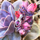 Double White Gold Oval Grape Garnet Pendant