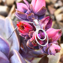 Double White Gold Oval Grape Garnet Pendant