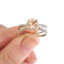Dynamic Diamond Encrusted Split Shank Morganite Ring