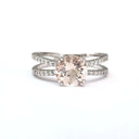 Dynamic Diamond Encrusted Split Shank Morganite Ring