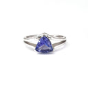 Dynamic Split Shank Trilliant-Cut Tanzanite Ring