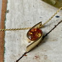 Dynamic yellow Gold Twisted Oval Cut Citrine Pendant
