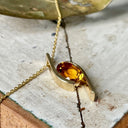 Dynamic yellow Gold Twisted Oval Cut Citrine Pendant