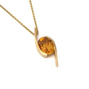 Dynamic yellow Gold Twisted Oval Cut Citrine Pendant
