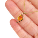 Dynamic yellow Gold Twisted Oval Cut Citrine Pendant