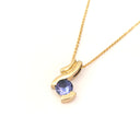 Unique Multiple Swish Tanzanite Yellow Gold Pendant