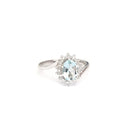 Timeless With A Twist Oval Aquamarine with Diamond Halo Ring