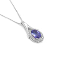 Unique Tanzanite Beaded Split Bale with Half Moon Diamond Pendant