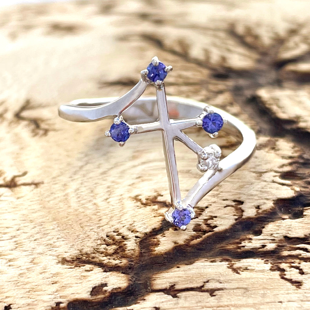 Southern Cross White Gold Tanzanite and Diamond Ring