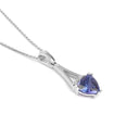 Diamond Crown Trilliant Tanzanite Split White Gold Bale Pendant