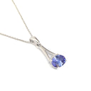 Diamond Crown Oval Tanzanite Split White Gold Bale Pendant