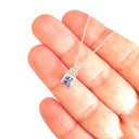 Vintage Inspired Tanzanite with Diamond Square Step Pendant